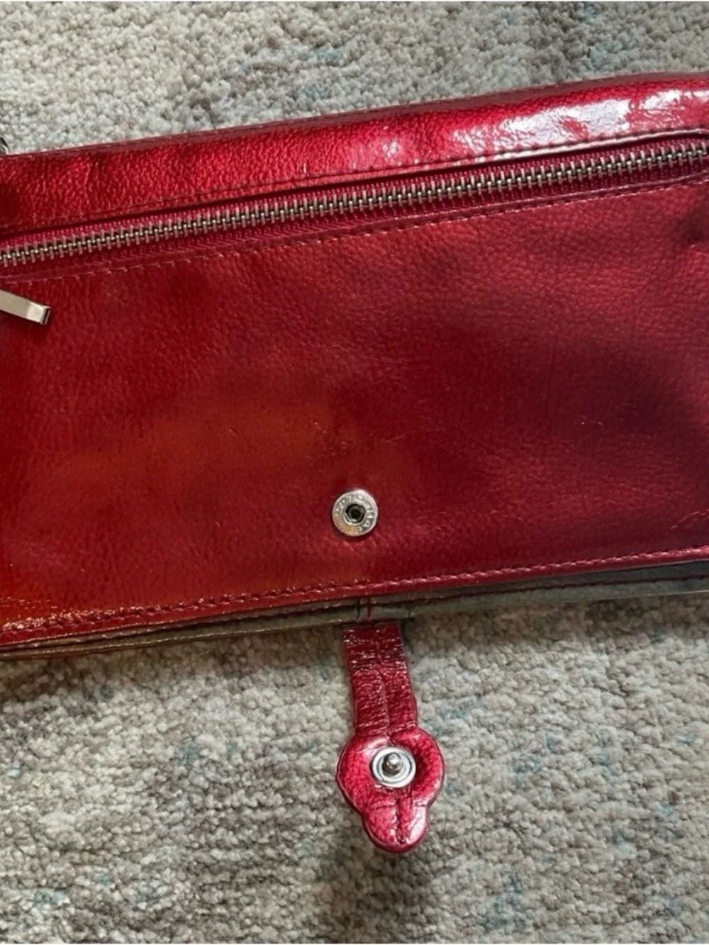 Kenneth Cole Reaction Red Clutch with Silver Hardware